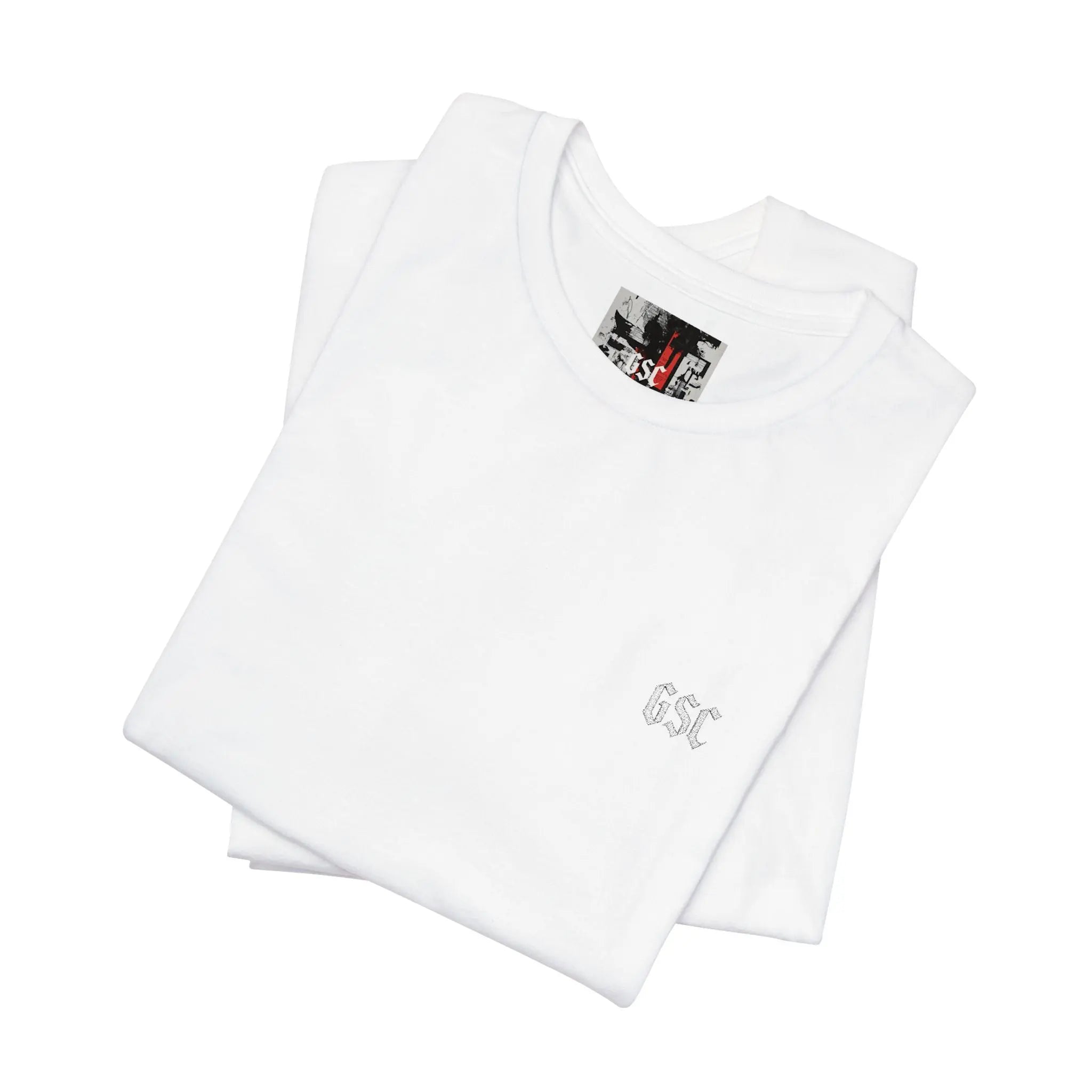 Tee.04 — Flag embroidery on sleeve and Logo on heart - GSC Studio Product - Abbigliamento Streetwear